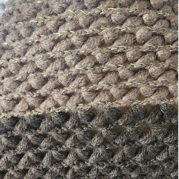 CEJON Tan Brown Knit Sweater Poncho One Size Plus - Picture 5 of 6